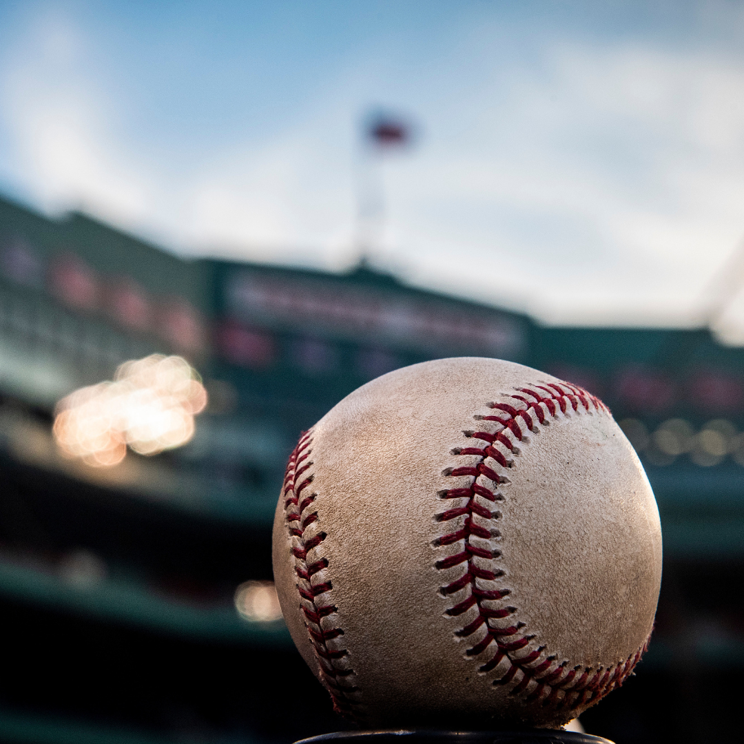 Baseball on the field in Fenway Park
